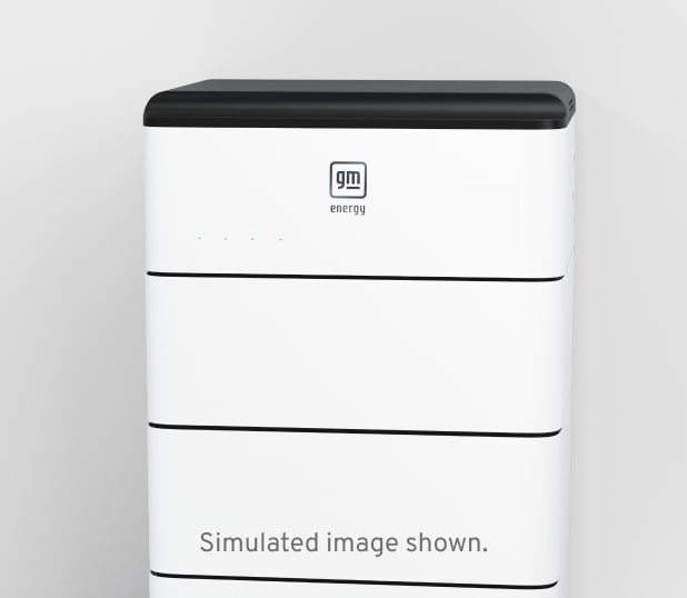 Close up shot of the GM Energy Home Hub and Inverter
