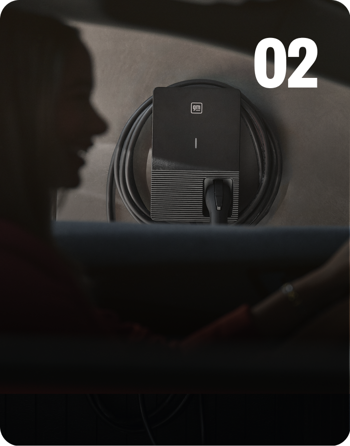 GM EV charger on wall