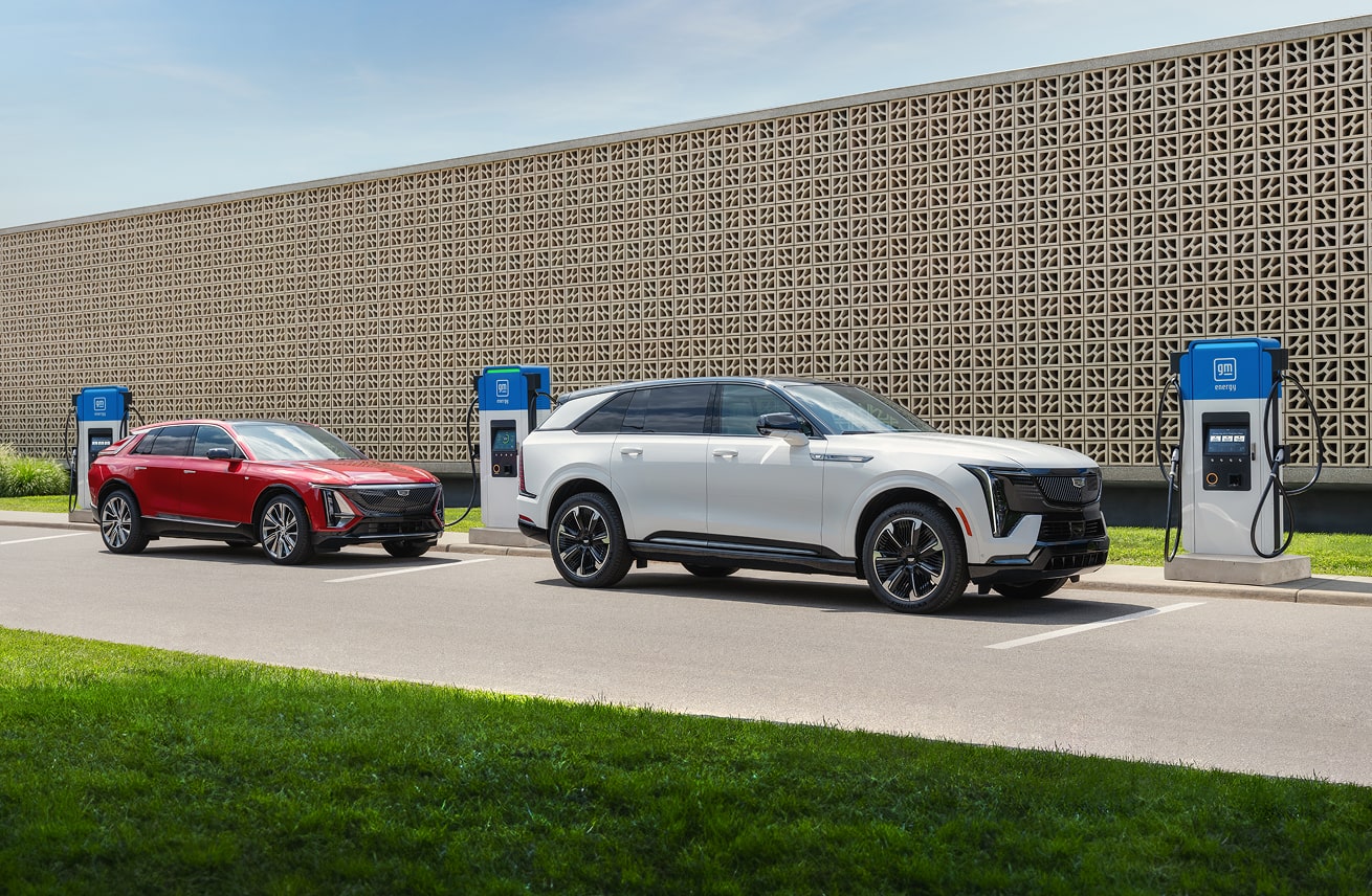 EVs parked at public charging station