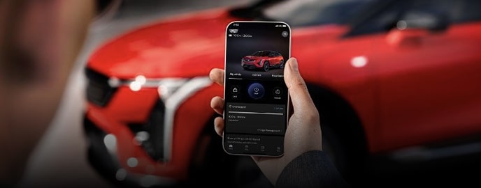 Cadillac owner using vehicle mobile app
