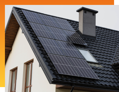Home with solar panels on roof