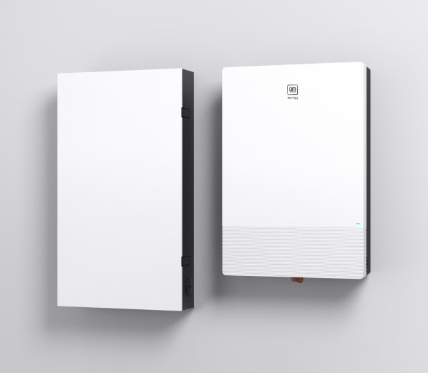 Close up shot of the GM Energy Home Hub and Inverter