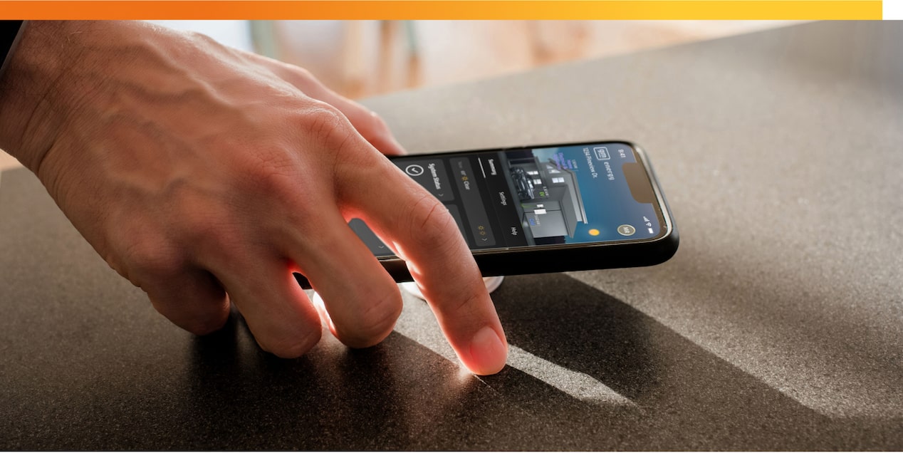 Hand using smartphone to scan image