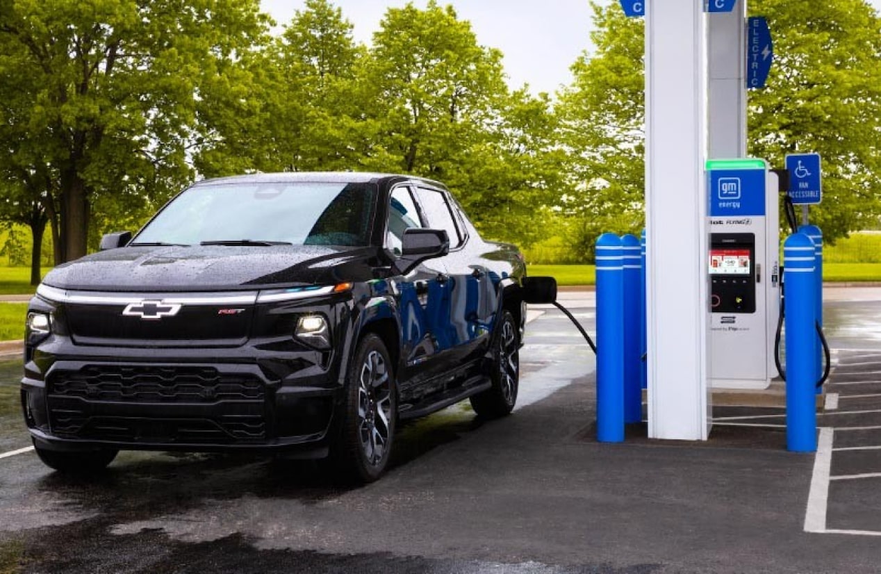Truck at charging station