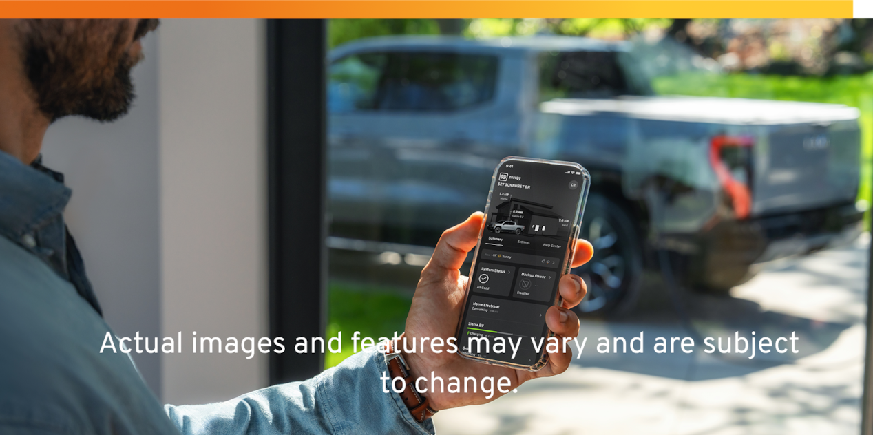 Hand using smartphone to view home energy management app