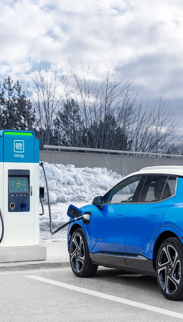 Car charging in snow