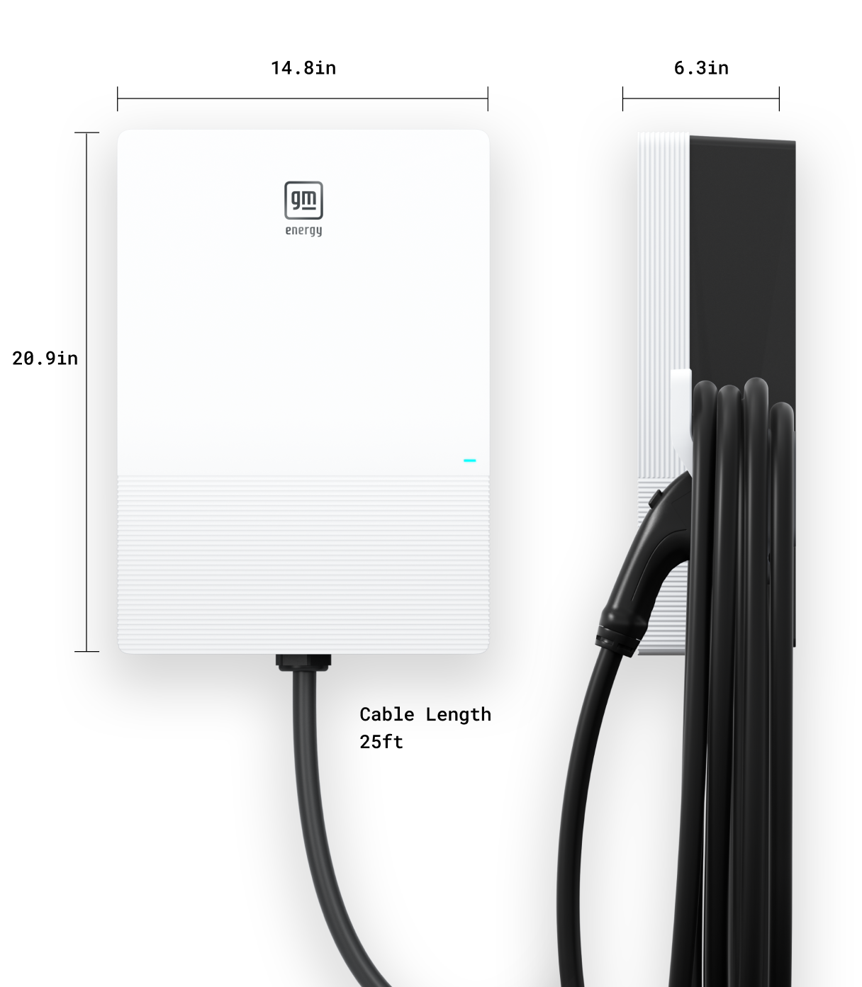 Ultium Home EV wall charger with specs