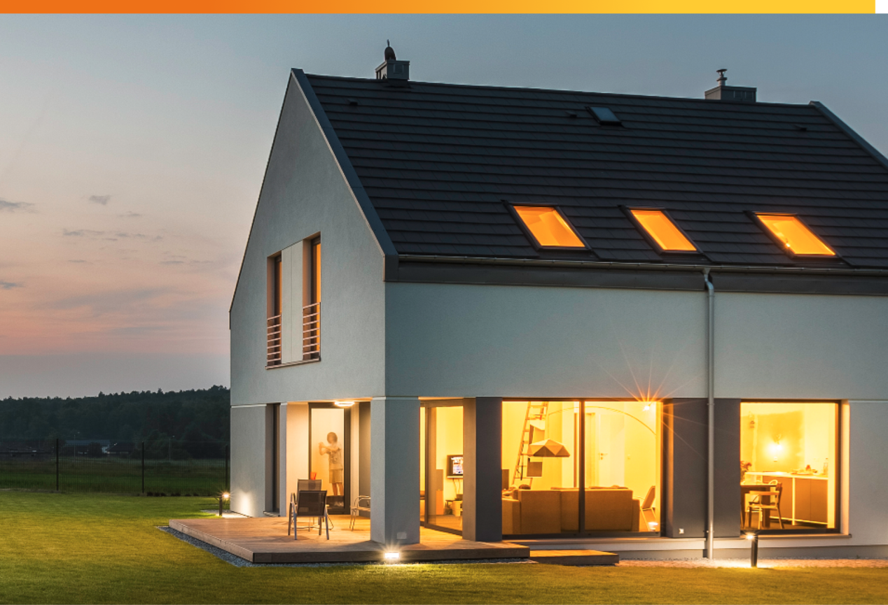 Outdoor View of a House Lit Up at Night